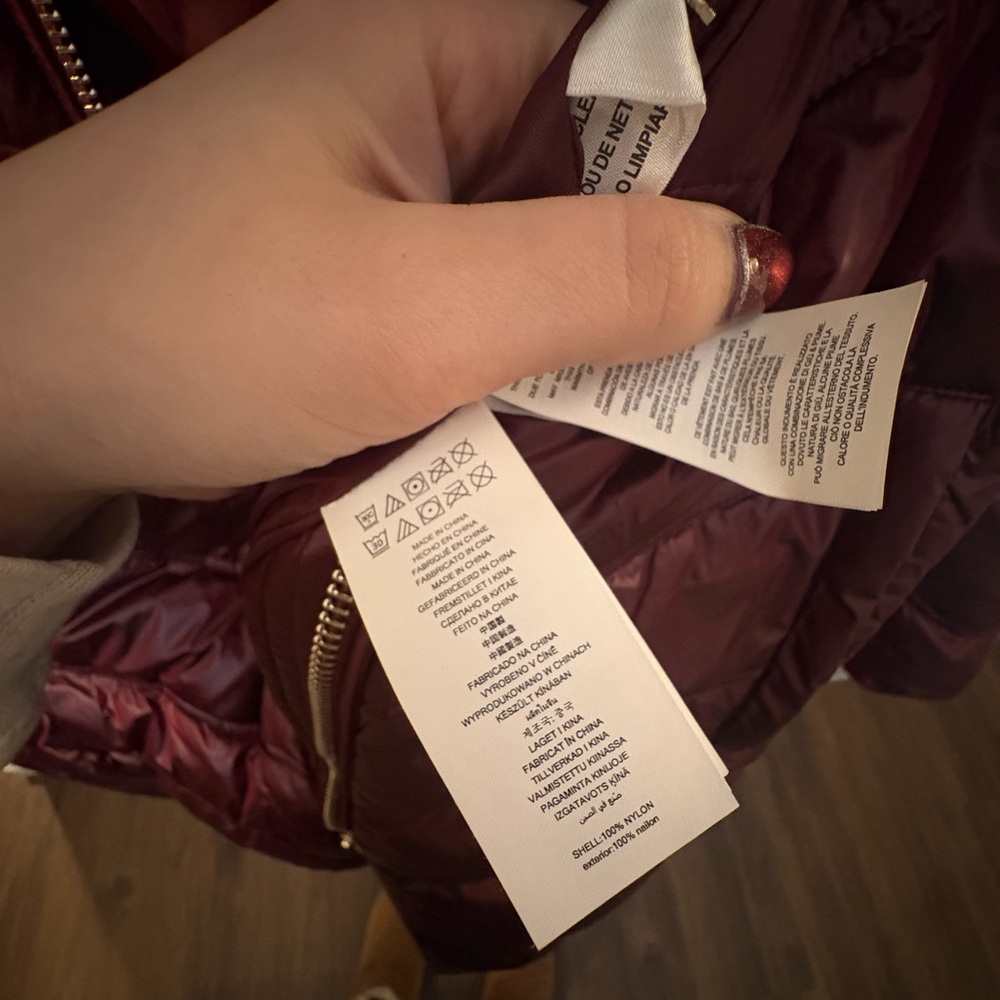 Michael Kors Deep Red Puffer Jacket with Faux Fur Trim - Picture 5 of 5